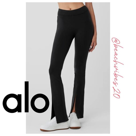 ALO YOGA Airbrush High-Waist Flutter Legging Black Medium NWT O-65